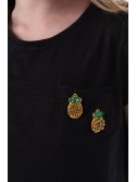 T-Shirt mit Ananas schwarz NDZ37053 – Online-Shop – Boutique